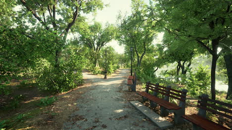 Calle-Peatonal-Con-Vista-Natural-En-Parque-Público