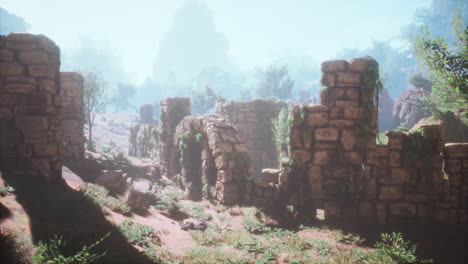 Ruinas-Cerca-De-Piedras-Rocosas-Rojas