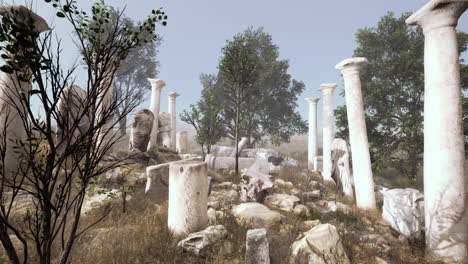 Antiguas-Ruinas-Romanas-Con-Estatuas-Rotas