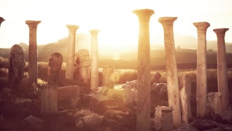 Ruinas-Del-Antiguo-Templo-Griego-Al-Atardecer