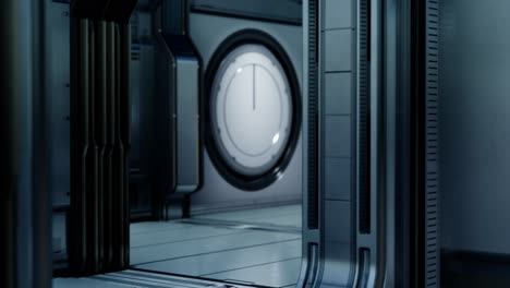 3D-Darstellung-Eines-Realistischen-Science-Fiction-Raumschiffkorridors