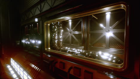 Futuristischer-Innenraum-Des-Raumschiffkorridors-Mit-Licht