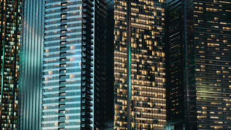 Night-architecture-of-skyscrapers-with-glass-facade