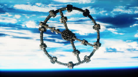 Satélite-Espacial-Orbitando-La-Tierra-Elementos-De-Esta-Imagen-Proporcionados-Por-La-Nasa