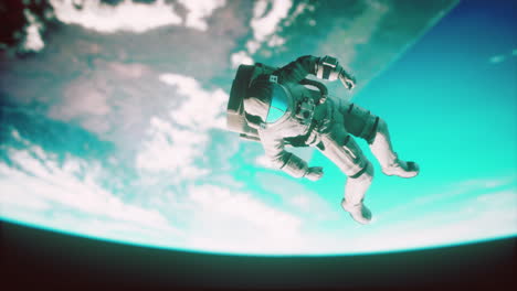 Toter-Astronaut-Verlässt-Die-Erdumlaufbahn.-Elemente-Dieses-Bildes,-Bereitgestellt-Von-Der-NASA