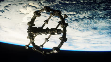Raumschiff,-Das-Die-Erde-Umkreist.-Elemente-Dieses-Von-Der-NASA-Bereitgestellten-Bildes