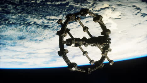 Riesiges-Raumschiff-Nimmt-Position-über-Erdelementen-Ein,-Bereitgestellt-Von-Der-NASA
