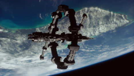 Nave-Espacial-Orbitando-Los-Elementos-Terrestres-De-Esta-Imagen-Proporcionada-Por-La-Nasa