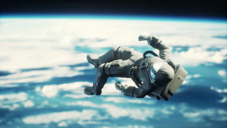 Astronaut-Im-Weltraum-Elemente-Dieses-Bildes,-Bereitgestellt-Von-Der-NASA