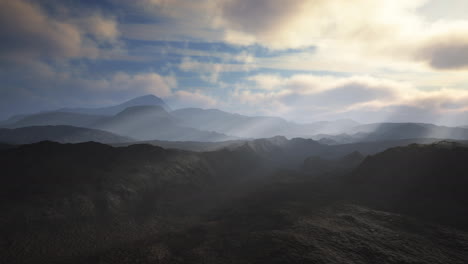 Black-stone-field-in-dense-fog-in-highlands