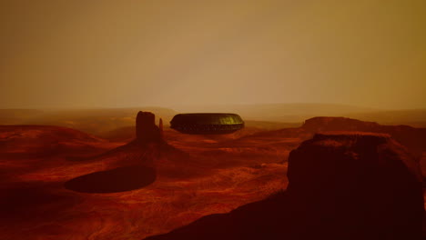 Außerirdisches-Raumschiff-Schwebt-über-Arizona