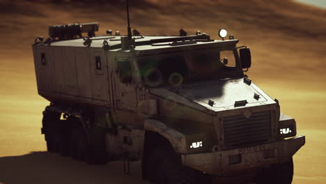 Armoured-military-truck-in-desert