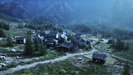 Famoso-Pueblo-De-Montaña-Ubicado-Junto-A-La-Montaña-De-Los-Alpes-Austríacos