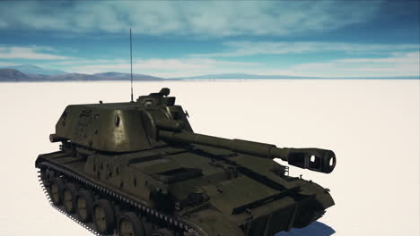 Tanque-Militar-En-El-Desierto-Blanco