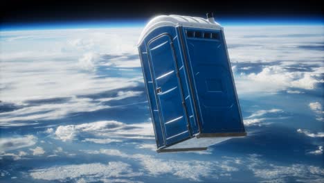 Portable-street-WC-toilet-cabin-on-Earth-orbit