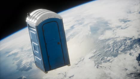 Portable-street-WC-toilet-cabin-on-Earth-orbit