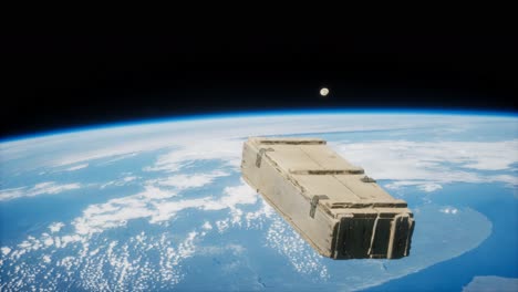 old-wood-box-on-Earth-orbit