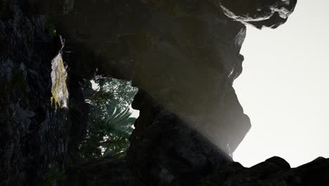 vertical-shot-of-tropical-cave-at-sunset