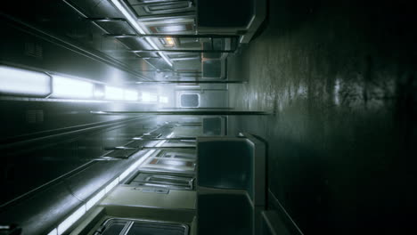 vertical-empty-metal-subway-train-in-urban-Chicago