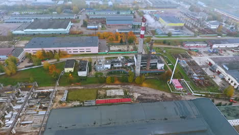Aerial-view-boiler-pipe-in-territory-an-industrial-factory.-Industrial-plant