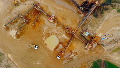 Mining-conveyor-at-sand-quarry.-Aerial-view-of-mining-machinery.-Mining-industry