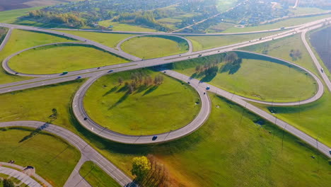 Highway-junction.-Highway-crossing.-Aerial-view-circle-road