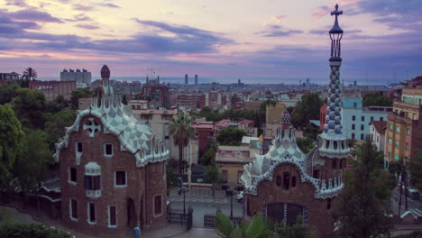 Barcelona-landmarks.-Morning-in-Park-Guell-designed-by-Antoni-Gaudi-in-Spain