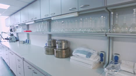 Medical-laboratory-workspace.-Pov-of-science-laboratory-room.-Lab-interior