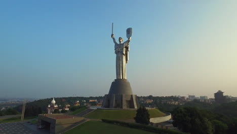 Drone-view-Mother-Motherland-on-Kiev-city.-Monument-Victory-Day-Second-World-War