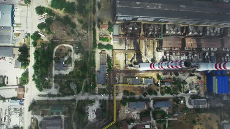 Manufacturing-factory-with-smokestacks.-Aerial-view-of-power-plant