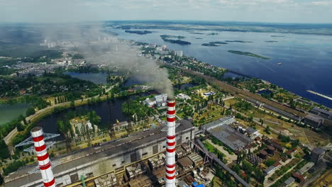 Thermoelectric-power-station-with-smoke-chimneys.-Aerial-landscape