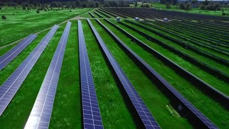 Renewable-electric-power-station-with-solar-panels.-Drone-view-of-solar-farm