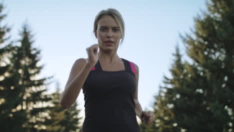 Young Woman Runner Training In Summer Park. Close Up Fit Woman Jogging  Outdoor Free Stock Video Footage Download Clips