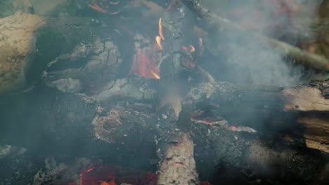 Burning-firewood-in-fireplace-closeup.-Flame-and-smoke-in-campfire