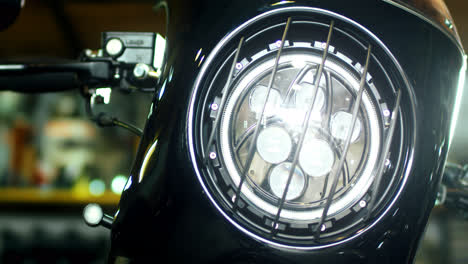 Custom-moto-service.-Close-up-bright-motorbike-LED-lighting