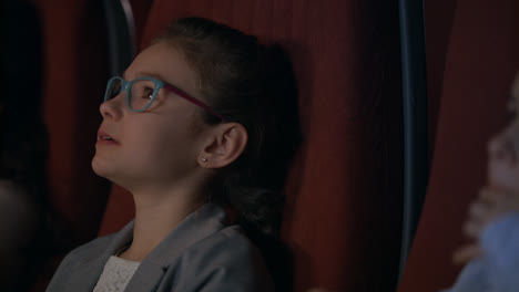 Focused-girl-watching-cinema-movie.-Close-up-of-kids-watching-movie