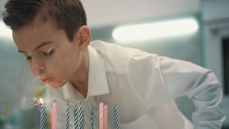 Boy-blowing-candle-on-birthday-cake.-Happy-birthday-boy-blowing-candle-flame