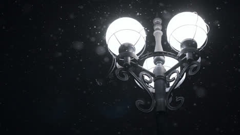Street-light-in-winter-night.-City-lantern-in-falling-snow-at-Christmas-night