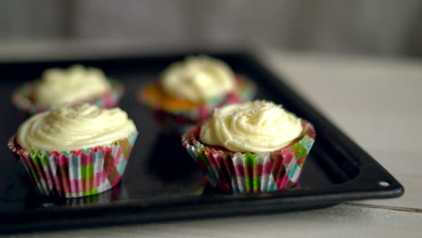 Baking-cupcakes.-Cupcakes-on-baking-tray.-Sweet-cupcakes.-Sweet-food