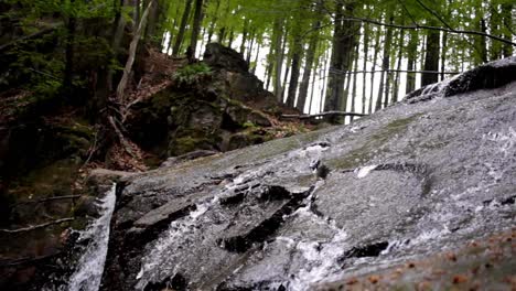 Flowing-water-in-rocky-landscape-in-wild-forest.-Water-stream-in-rocky-path